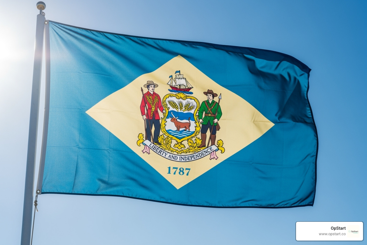 Delaware state flag - Startup legal entity