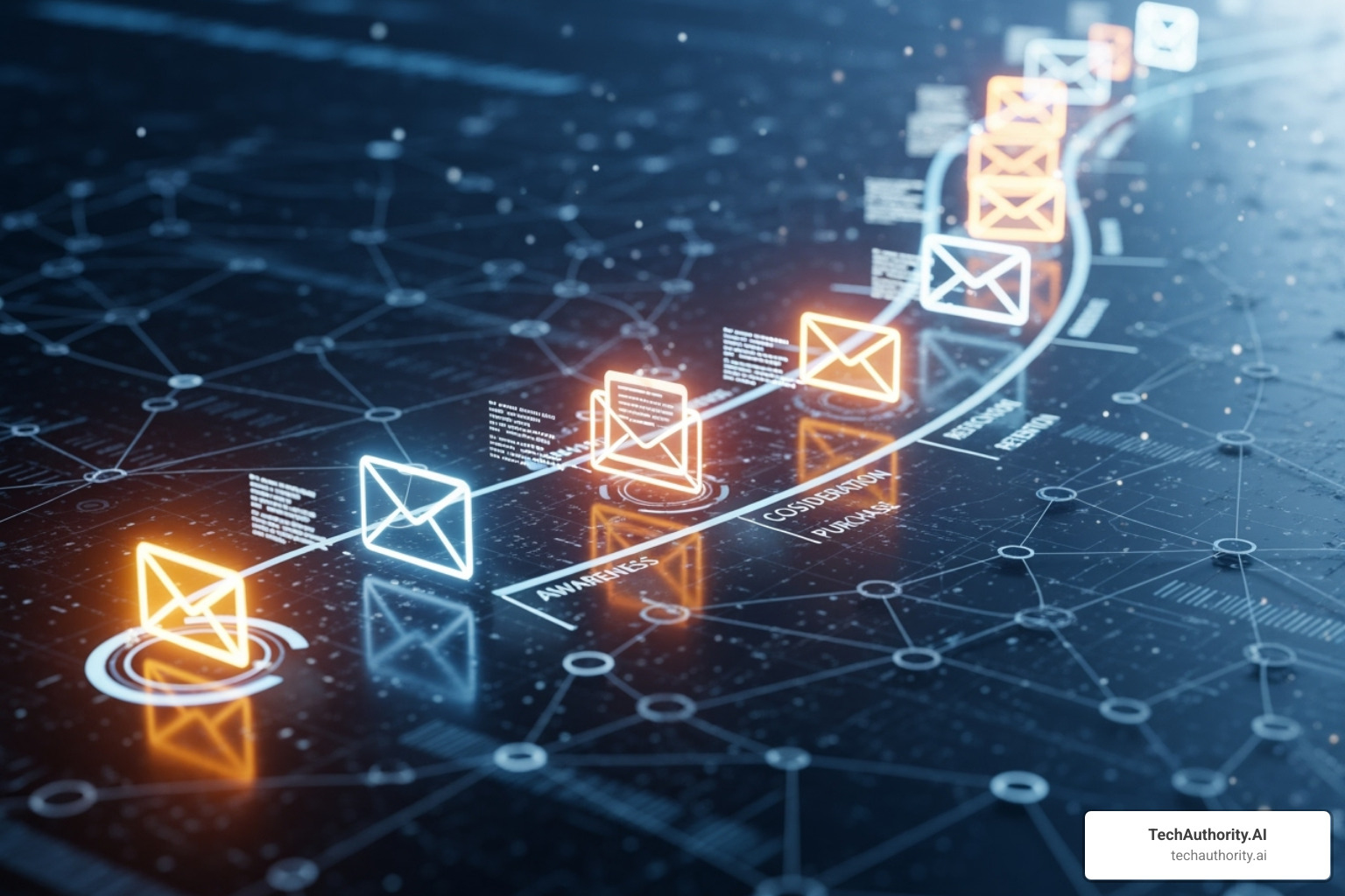 Flowchart showing a welcome email sequence: New Customer Signs Up -> Email 1 (Welcome & Intro) -> (Delay 2 days) -> Email 2 (Helpful Resources) -> (Delay 3 days) -> Email 3 (Product/Service Deep Dive) -> (Optional: Trigger based on engagement) -> Email 4 (Next Steps/Offer) - Email & CRM Automation