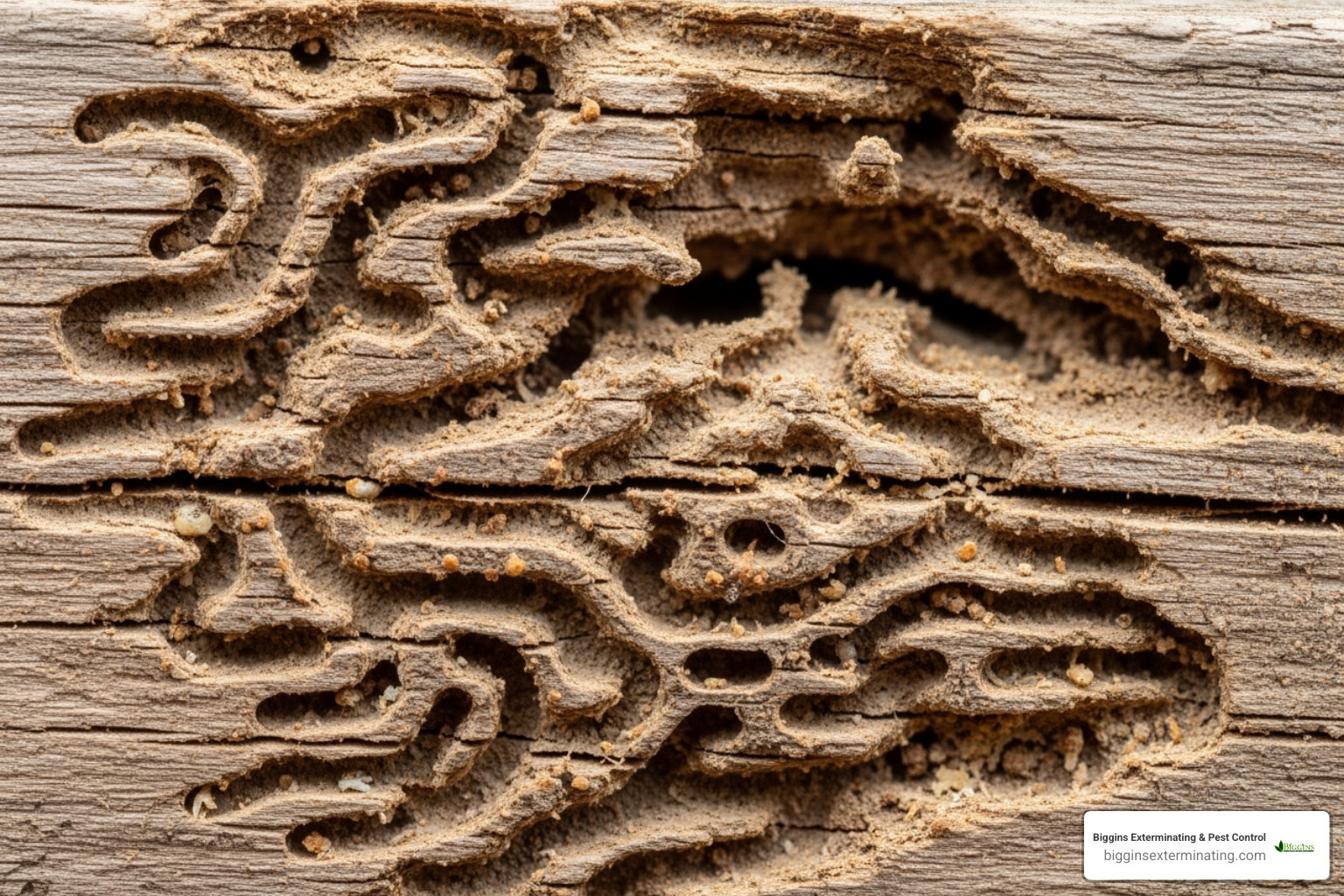 maze-like galleries - signs of termite damage