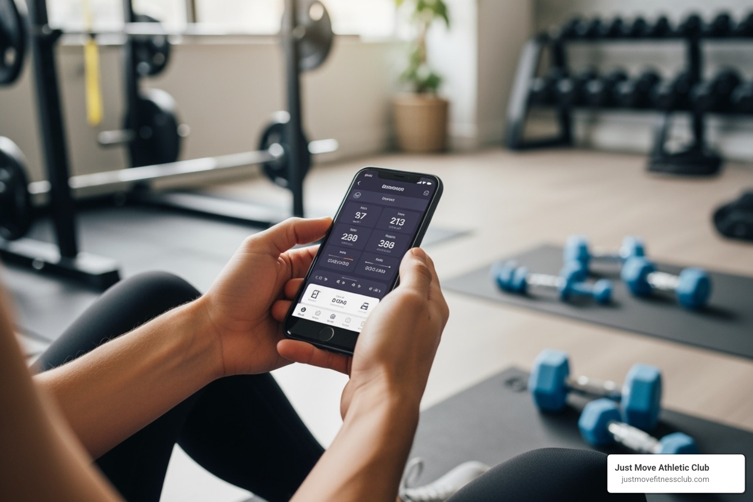 person using a fitness app to log their workout - personalized fitness program