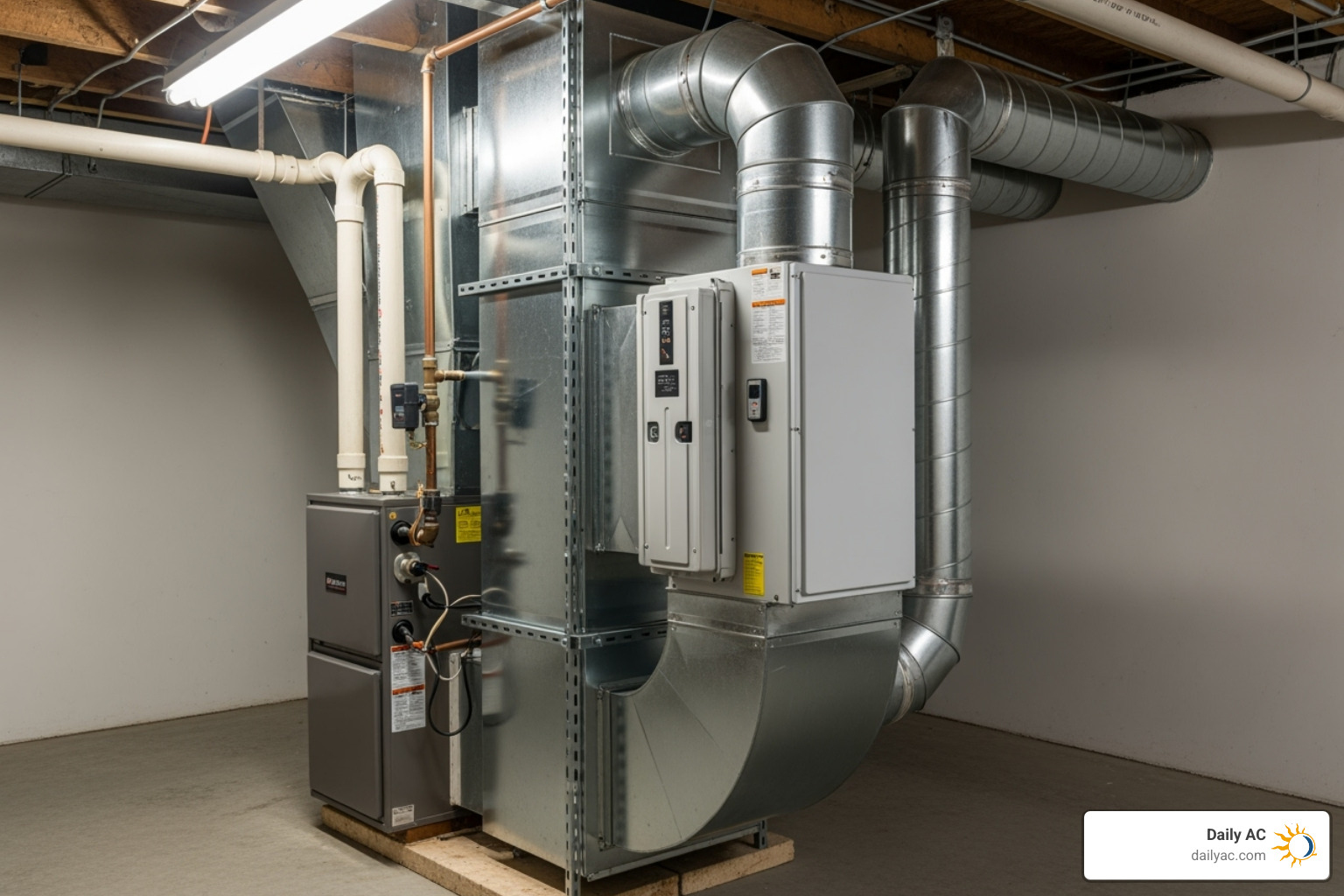 Whole-house air purifier installed within an HVAC system - home air filtration system