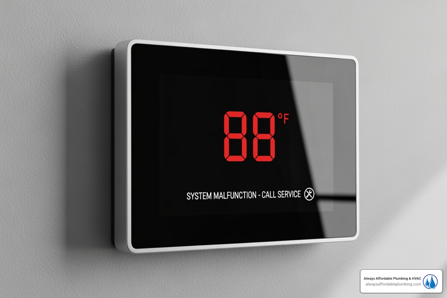 Thermostat displaying an error or an unusually high temperature - HVAC maintenance Elk Grove