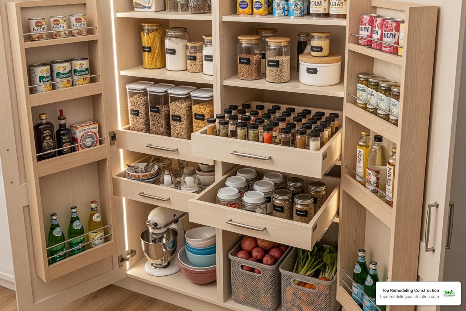 a well-organized kitchen pantry with pull-out drawers - kitchen renovation ideas a well-organized kitchen pantry with pull-out drawers - kitchen renovation ideas