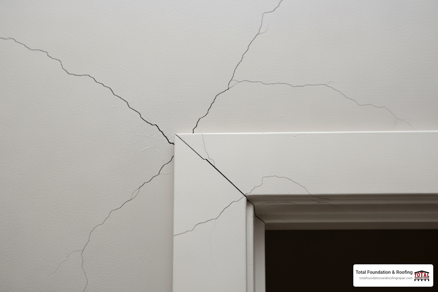 interior drywall cracks above a door frame - foundation repair advice