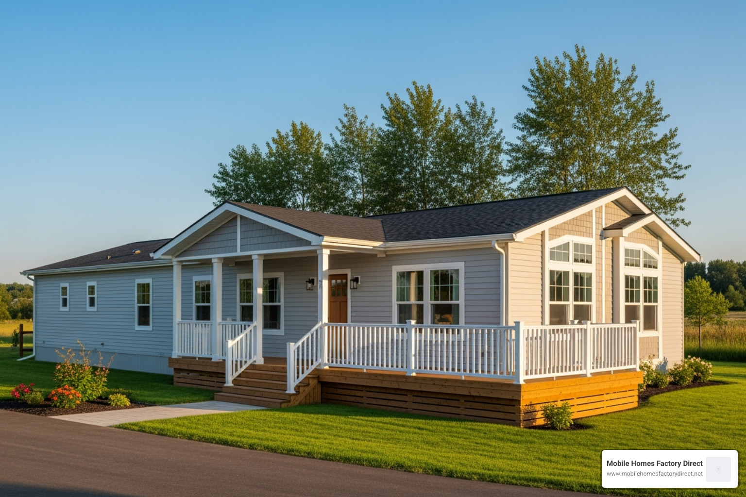 Image of a spacious double-wide mobile home exterior - Atascosa mobile homes