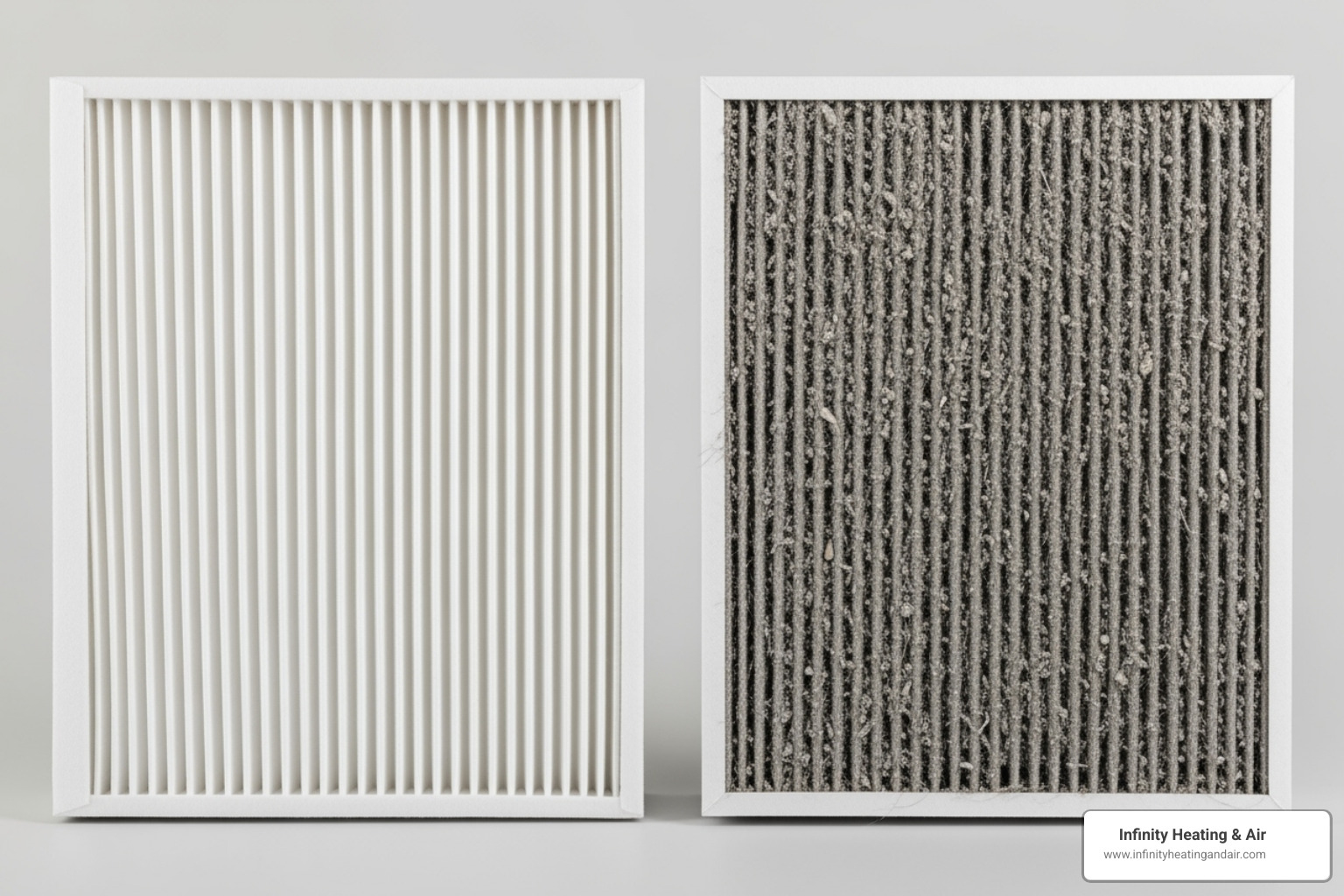 clean and dirty furnace air filters - Furnace not igniting