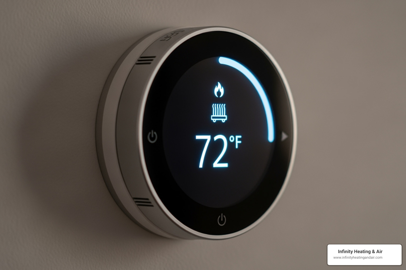 smart thermostat displaying a heating symbol - Furnace not igniting