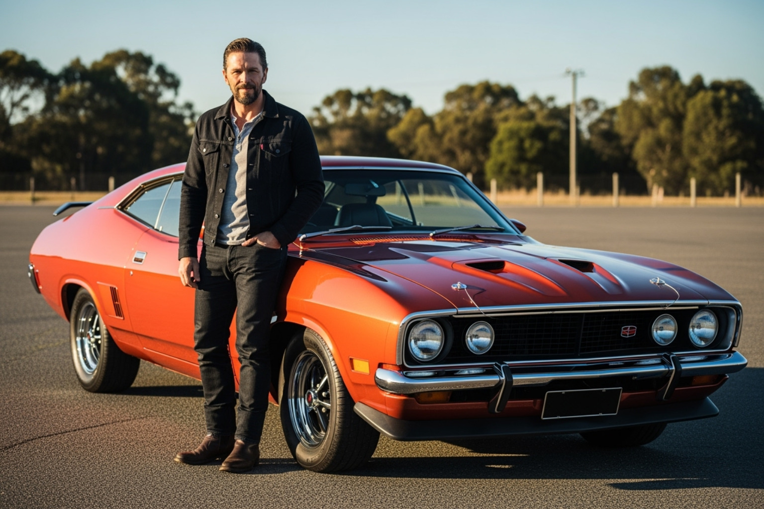 Eric Bana with his 1974 Ford Falcon XB Coupé - eric bana