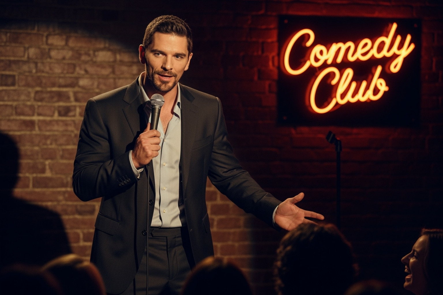 young Eric Bana performing stand-up comedy - eric bana