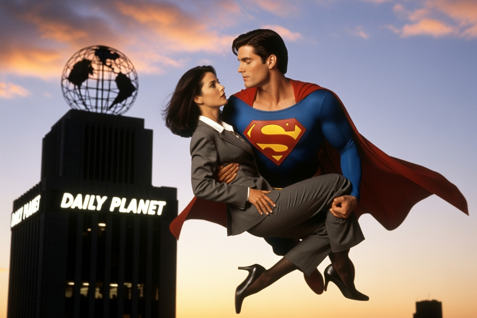 Dean Cain as Superman with Teri Hatcher as Lois Lane - dean cain