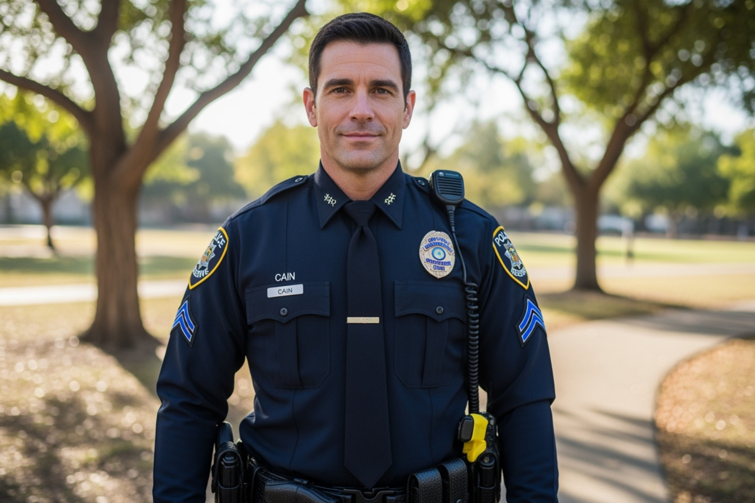 Dean Cain in his police reserve uniform - dean cain