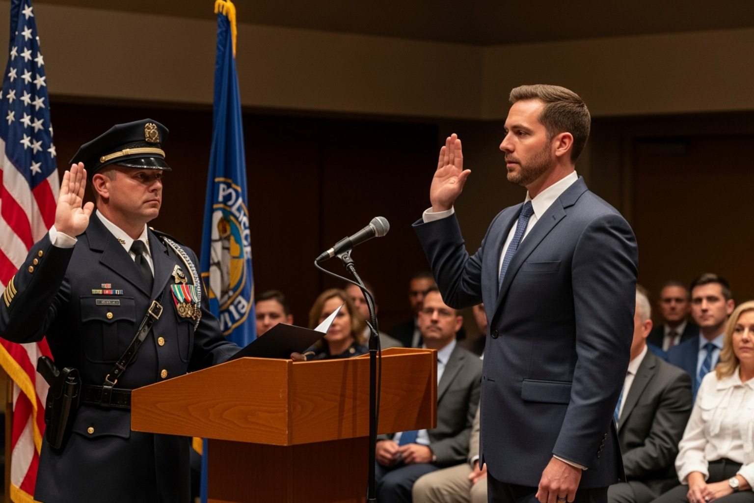 Dean Cain being sworn in as a reserve police officer - dean cain