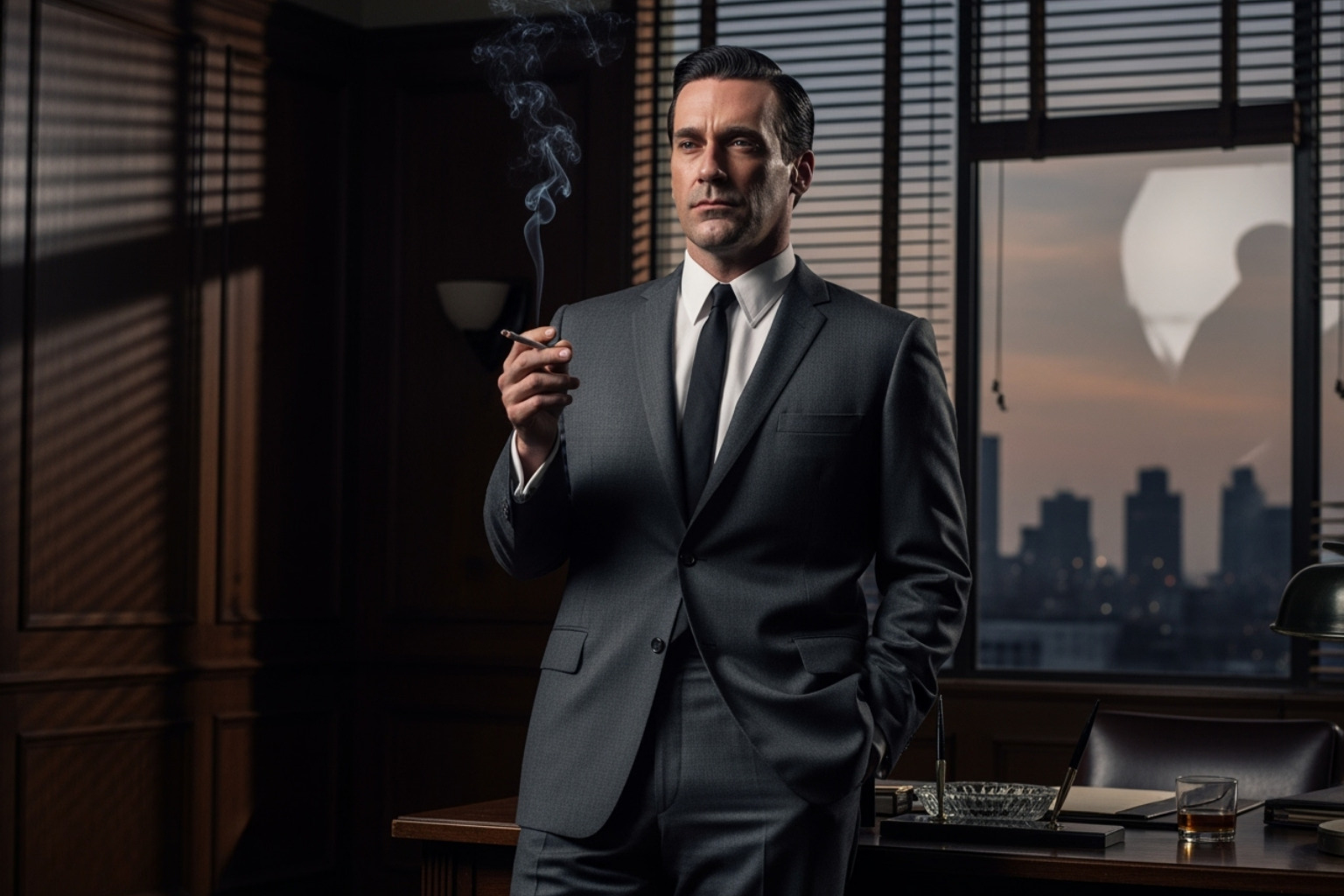Jon Hamm as Don Draper in a classic 1960s suit - jon hamm