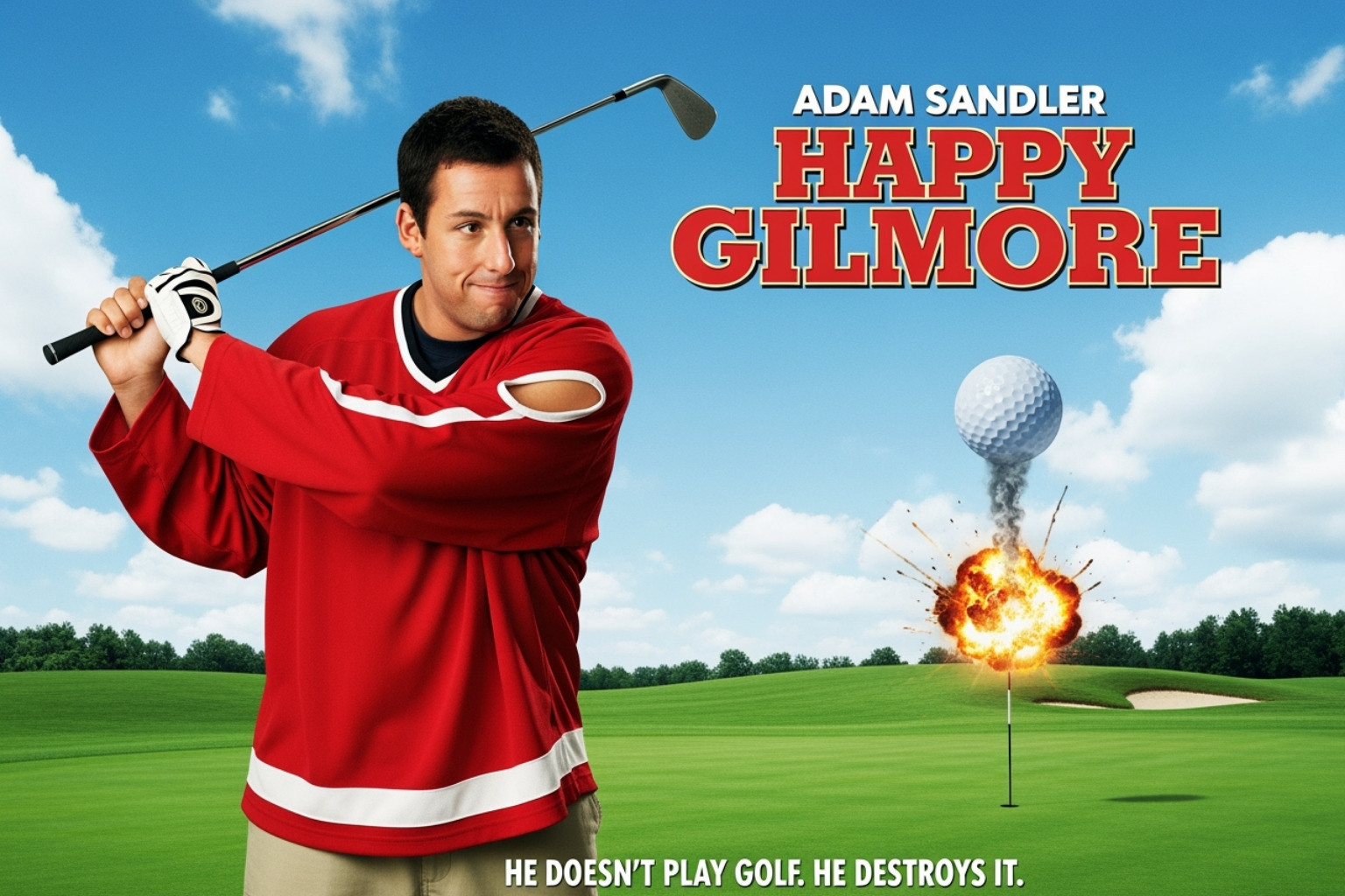 Happy Gilmore movie poster - adam sandler net worth