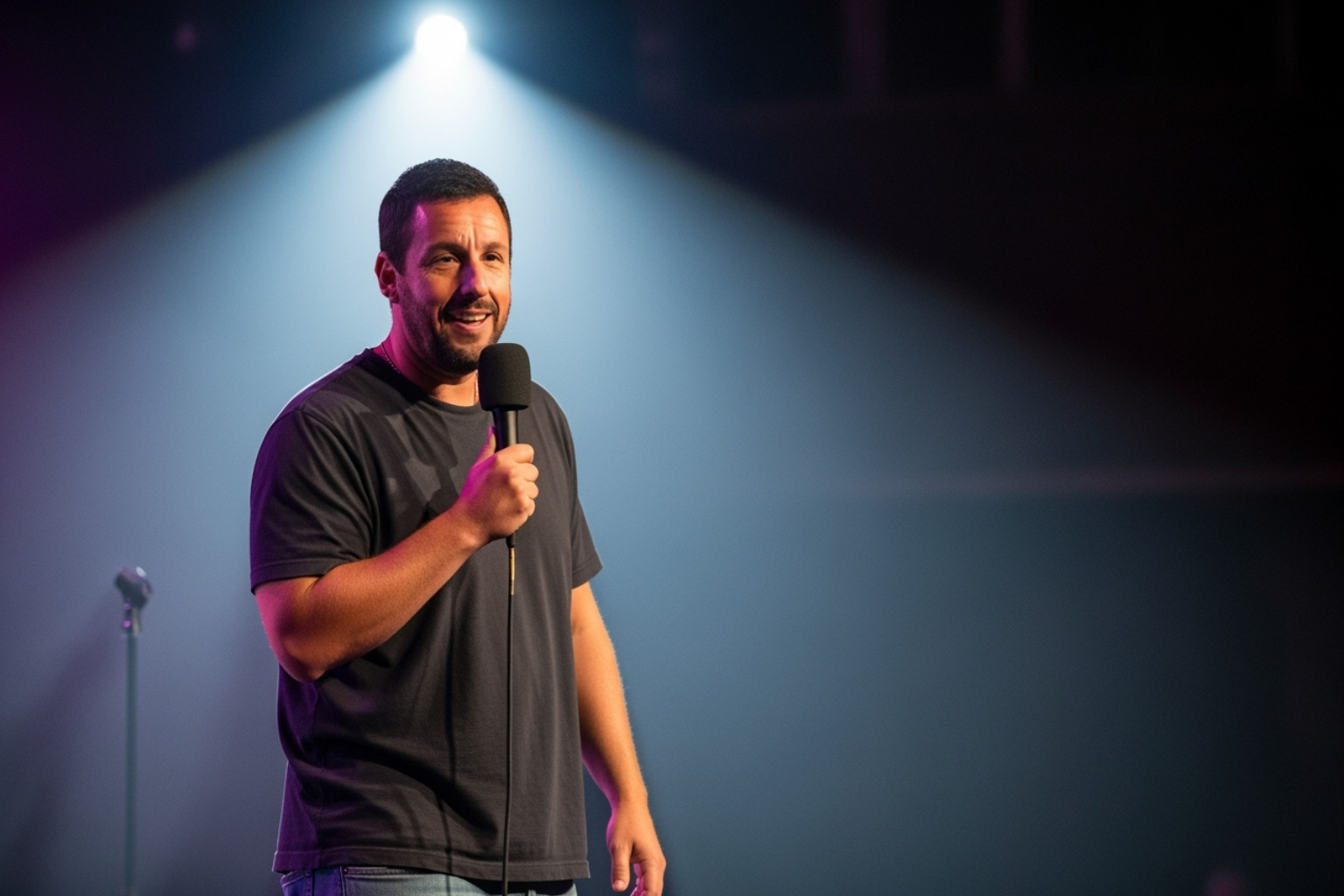 Adam Sandler performing stand-up comedy - adam sandler net worth