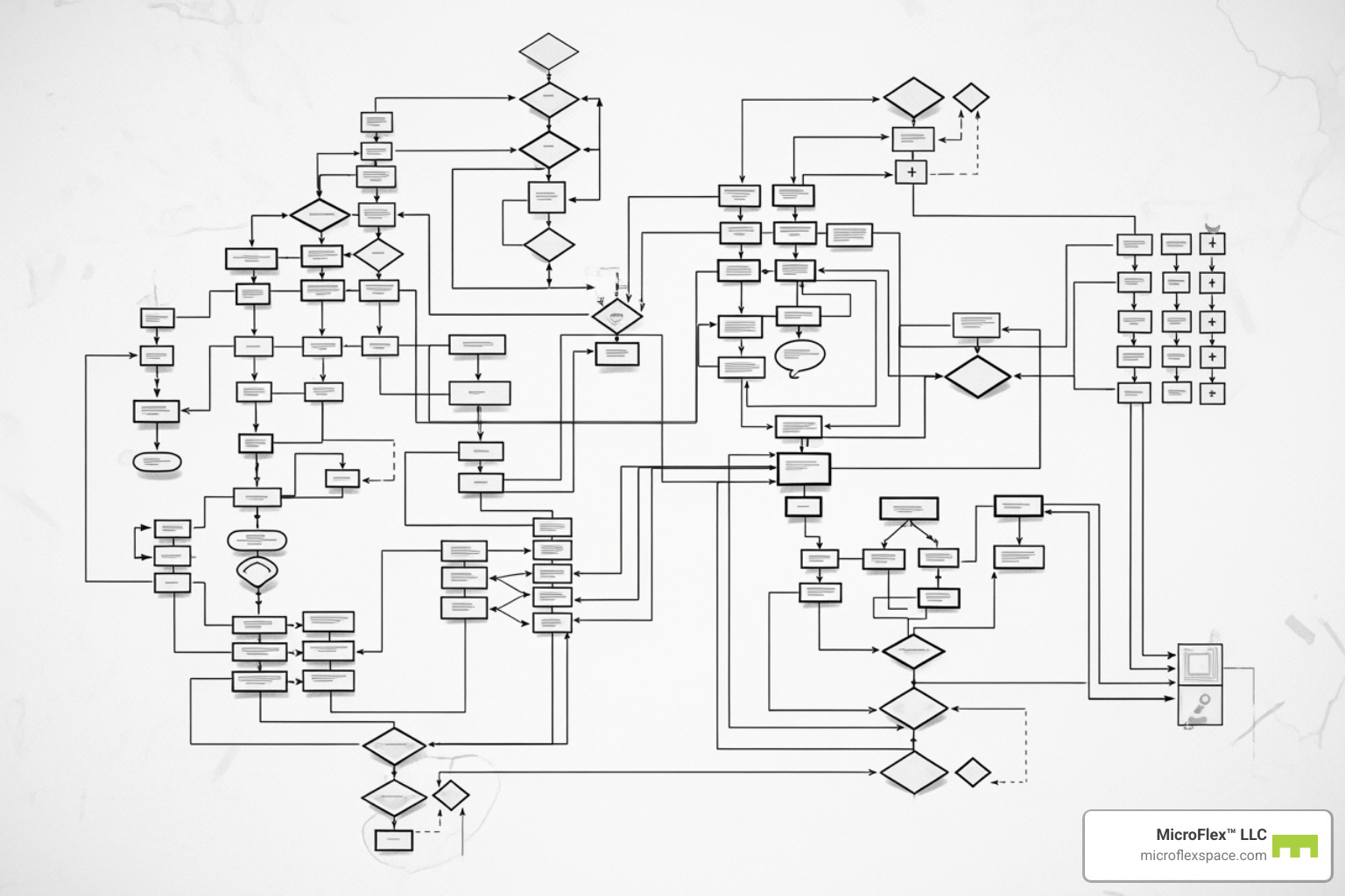 a flowchart showing how different business functions connect - Adaptable business solutions