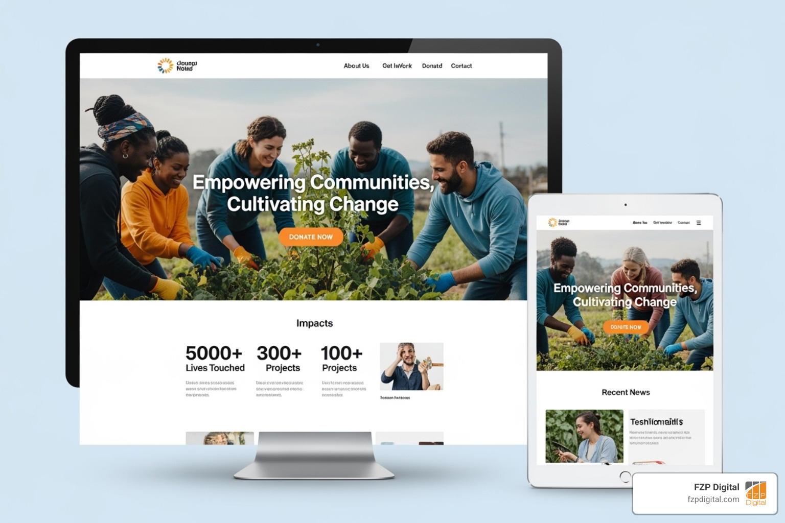 WordPress dashboard showing various options for content management and site customization - nonprofit website design best practices