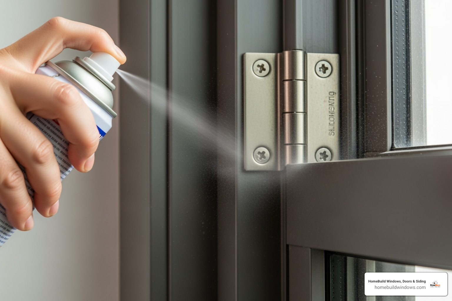 lubricating new hinges with silicone spray - how to replace awning window hinges