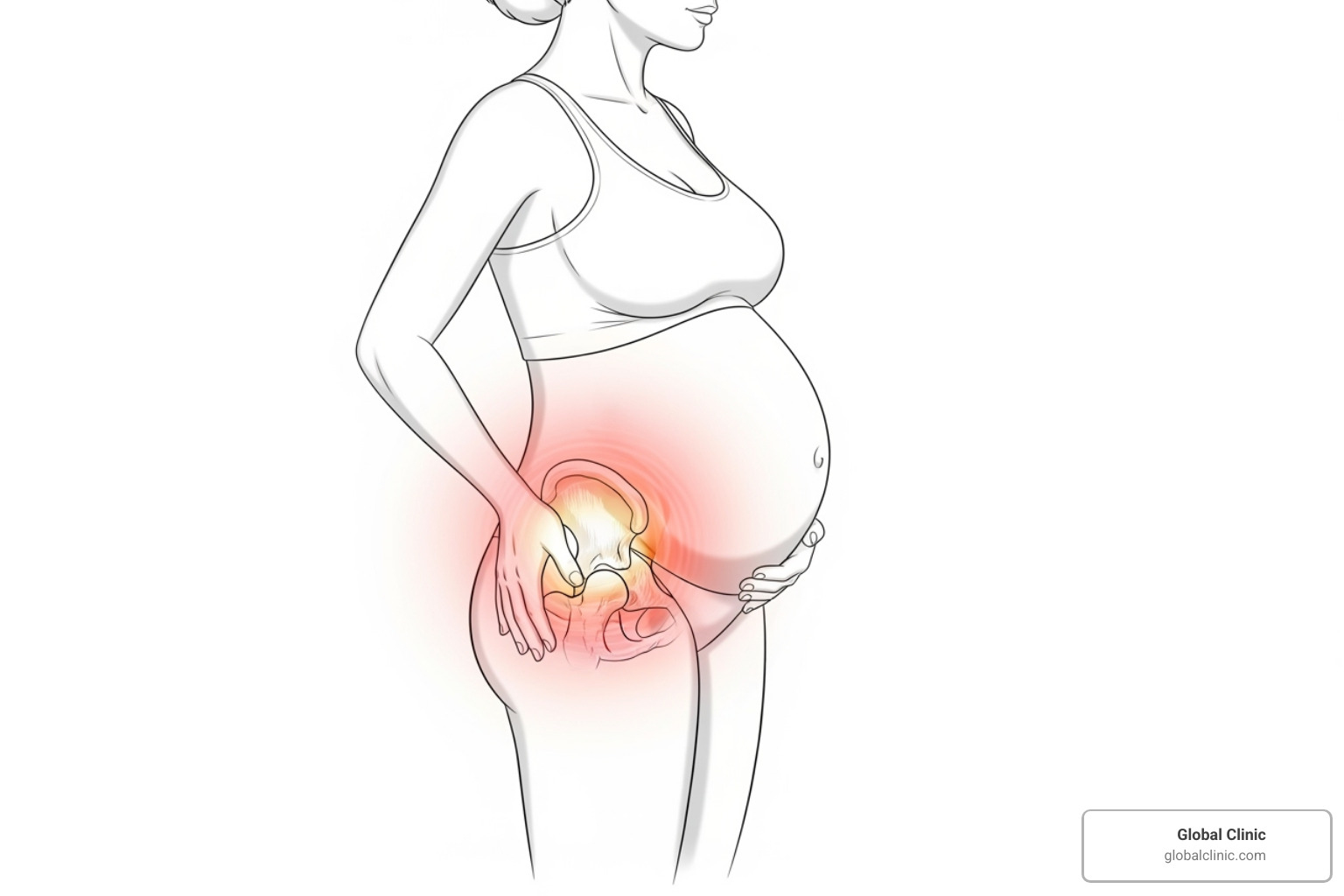 illustration common pain points in pregnancy - prenatal chiropractor near me