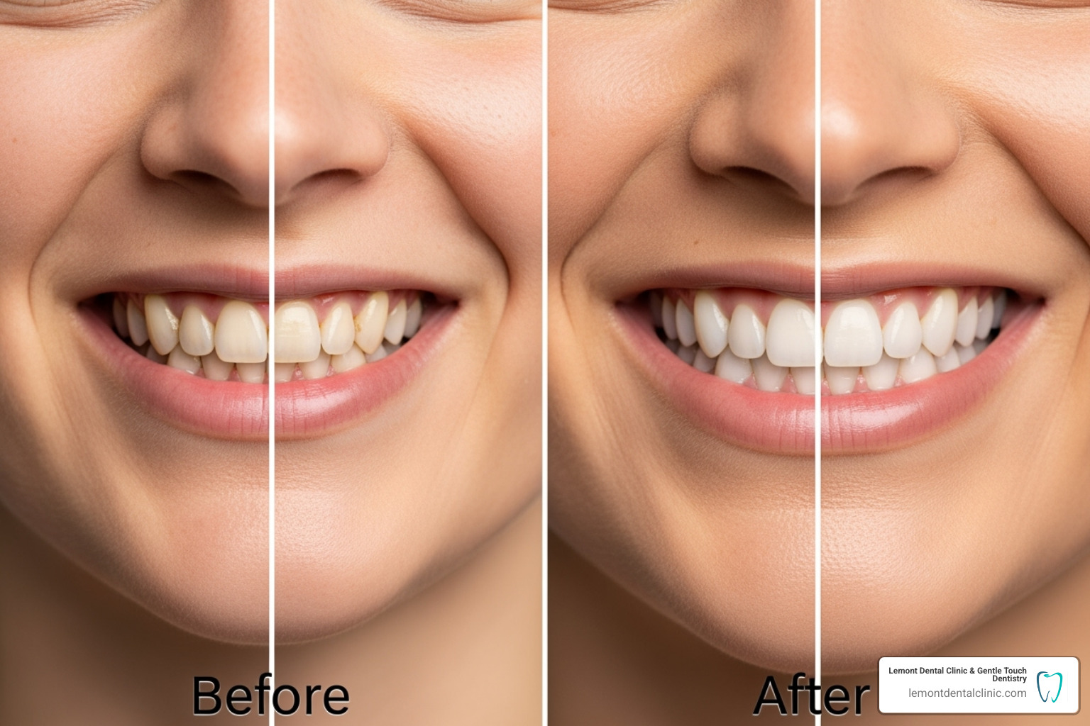 Before and after smile change - cosmetic dentistry lemont il