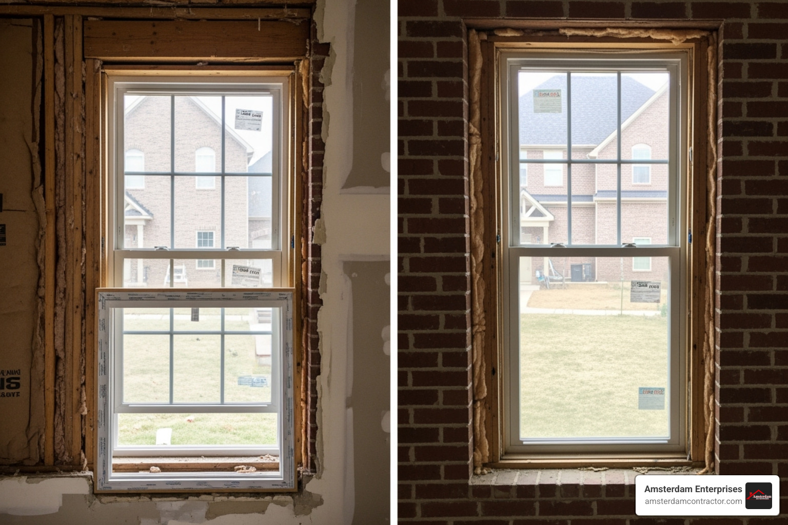 comparing a full-frame window with a pocket window - Window Installation