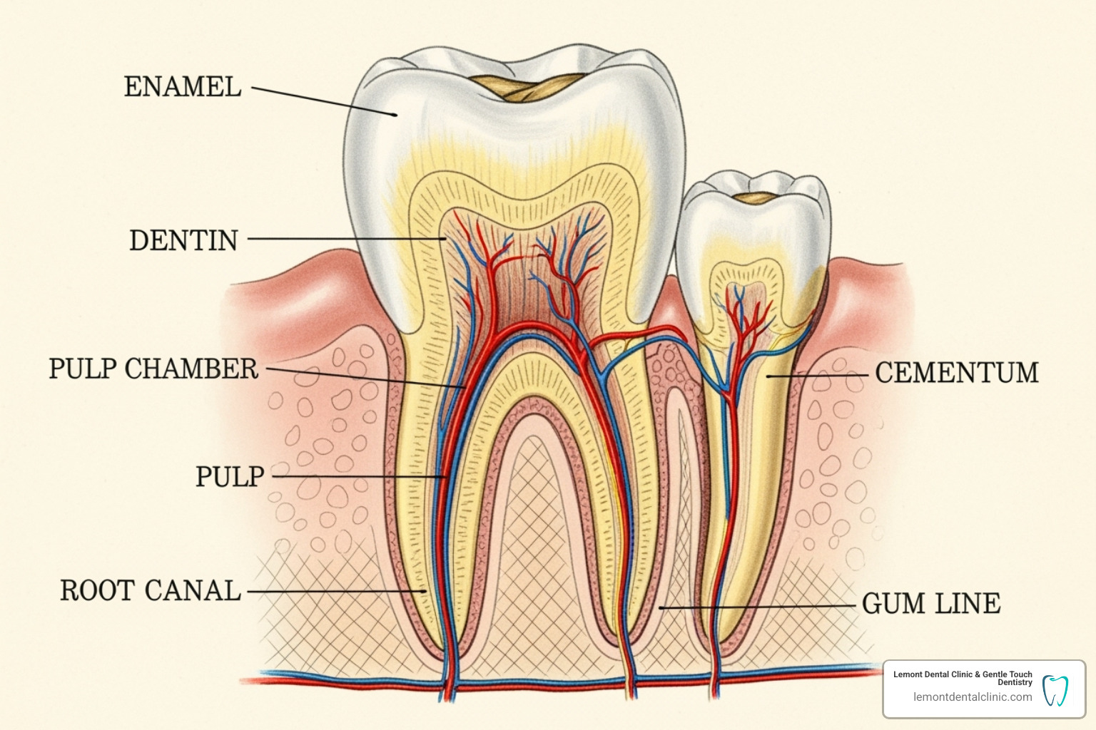 image of a cross-section of a tooth showing enamel, dentin, and exposed root - why does dental cleaning hurt so much image of a cross-section of a tooth showing enamel, dentin, and exposed root - why does dental cleaning hurt so much