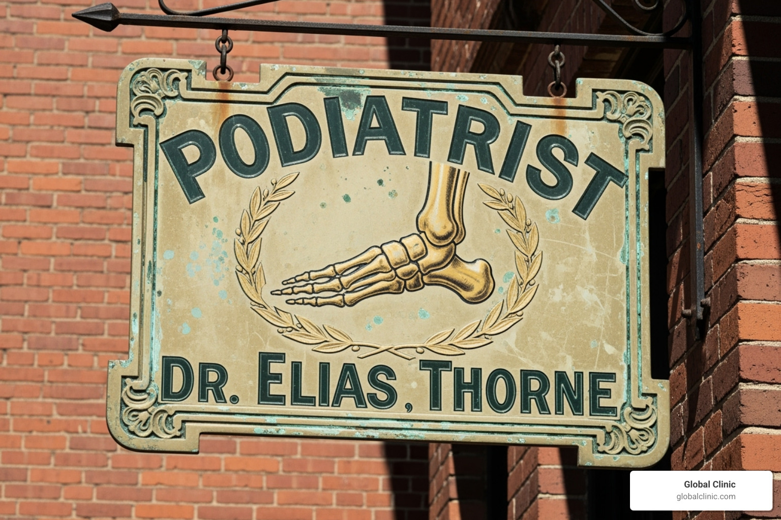 vintage medical sign for a "Chiropodist" - what is a foot doctor called