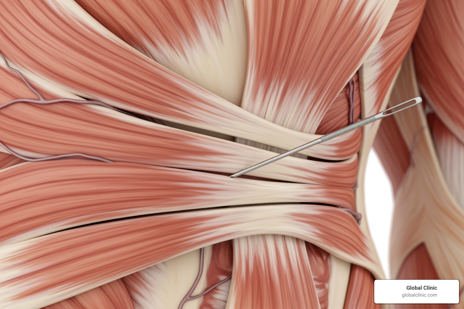 illustrating a trigger point in a muscle with a needle inserted - dry needling near me illustrating a trigger point in a muscle with a needle inserted - dry needling near me