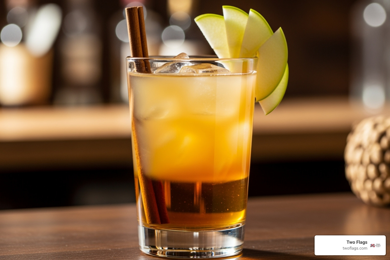 Szarlotka (apple pie) cocktail in a highball glass - polish vodka