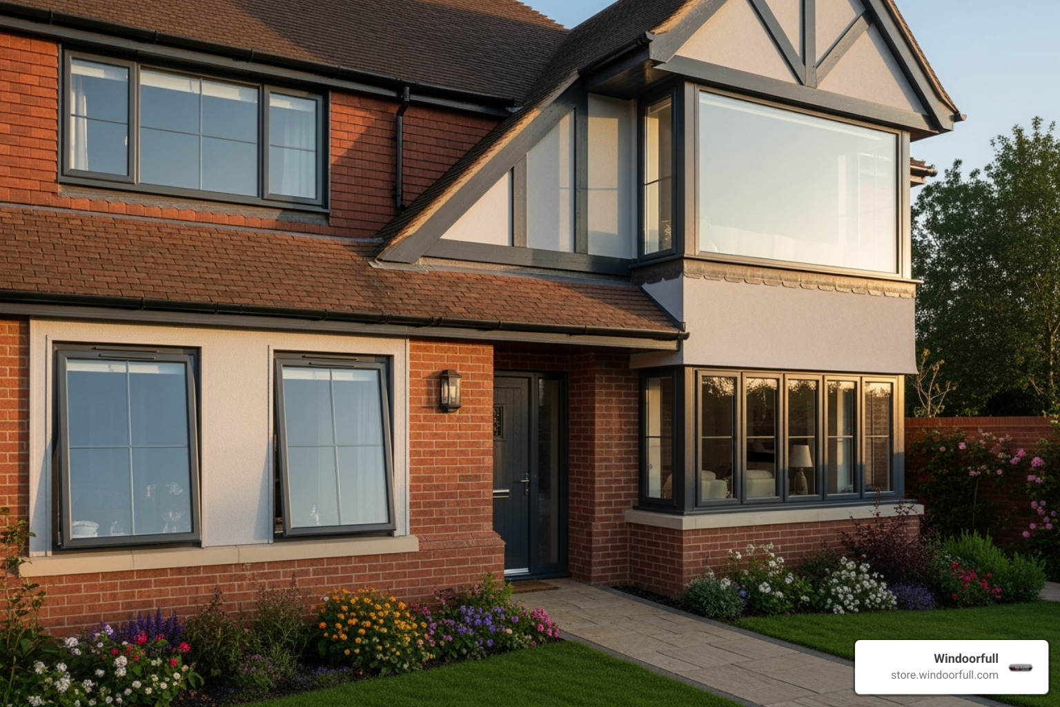 Image showcasing different window styles like tilt and turn, casement, and picture windows - Home window upgrade