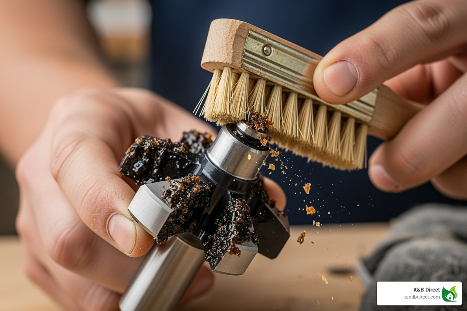 Cleaning resin off a router bit - base cap molding router bit