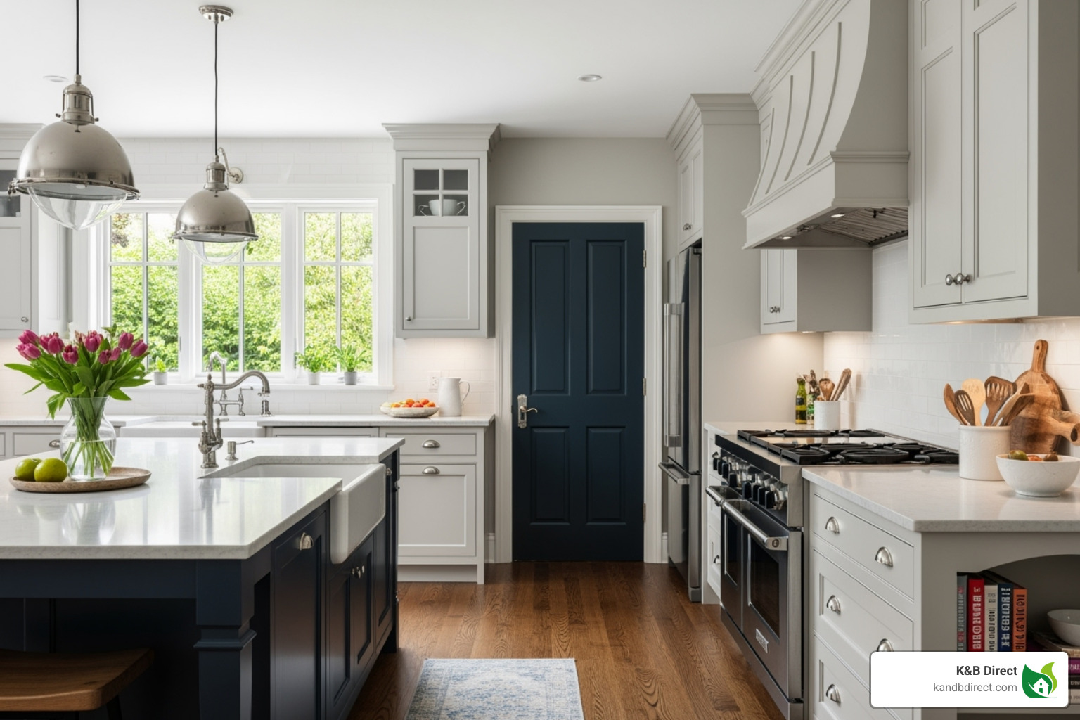 a beautifully styled kitchen with an accent pantry door - interior accent doors a beautifully styled kitchen with an accent pantry door - interior accent doors