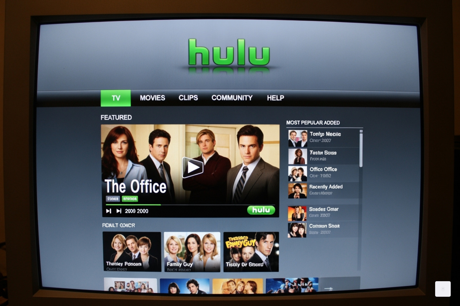 Original Hulu website interface from 2007 - disney hulu merger date