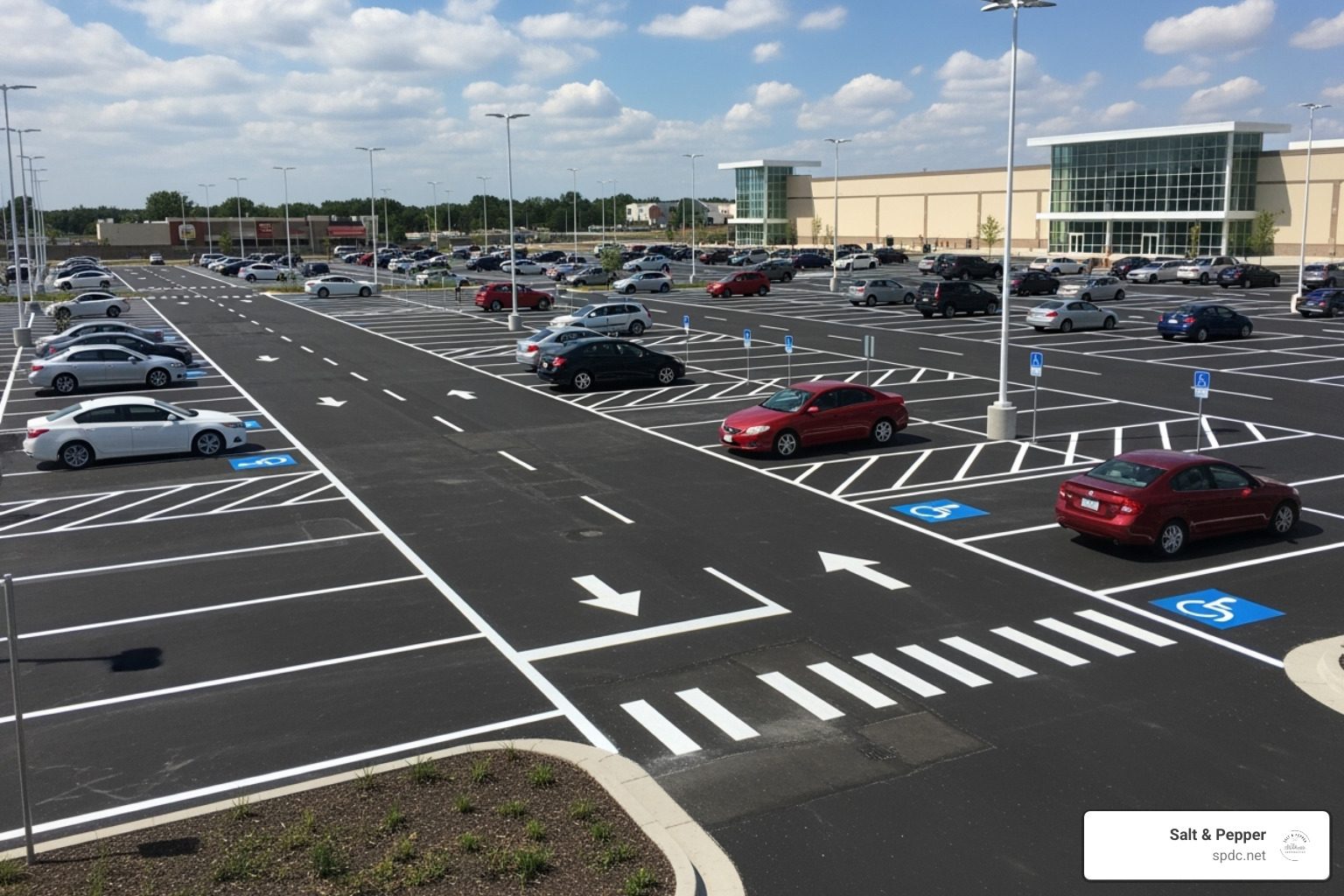 commercial parking lot with fresh line striping - paving contractors tampa commercial parking lot with fresh line striping - paving contractors tampa