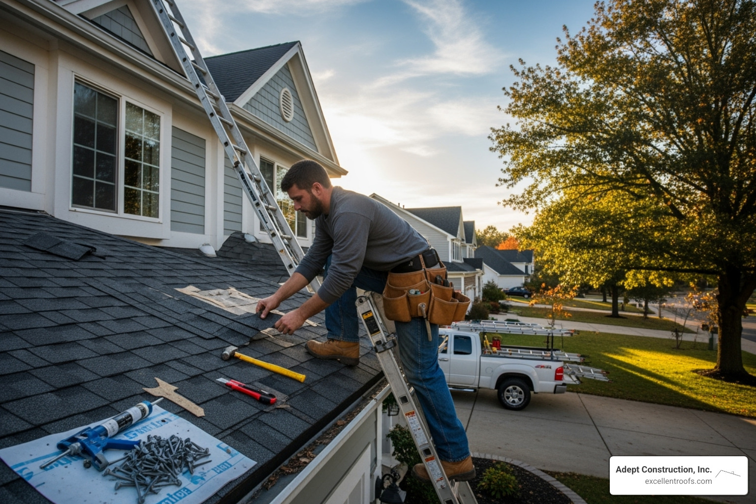 Handyman repairing a roof - handyman roofer near me Handyman repairing a roof - handyman roofer near me