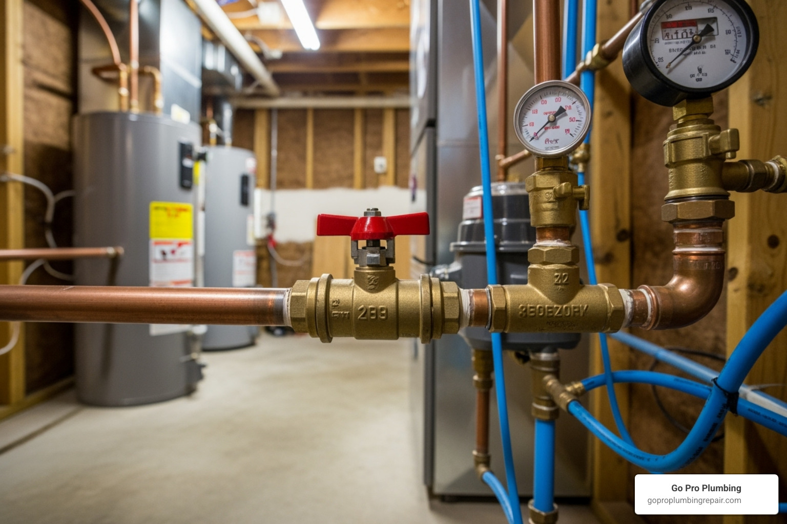 Image of a main water shut-off valve - emergency plumbing rancho cordova