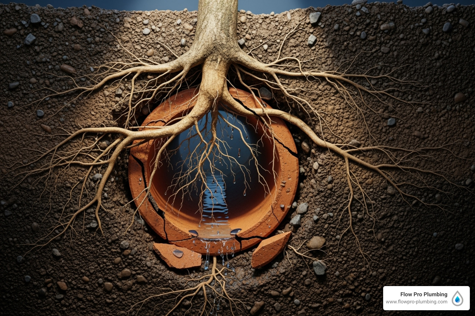 tree roots breaking through a sewer pipe - Clogged sewer line solutions tree roots breaking through a sewer pipe - Clogged sewer line solutions