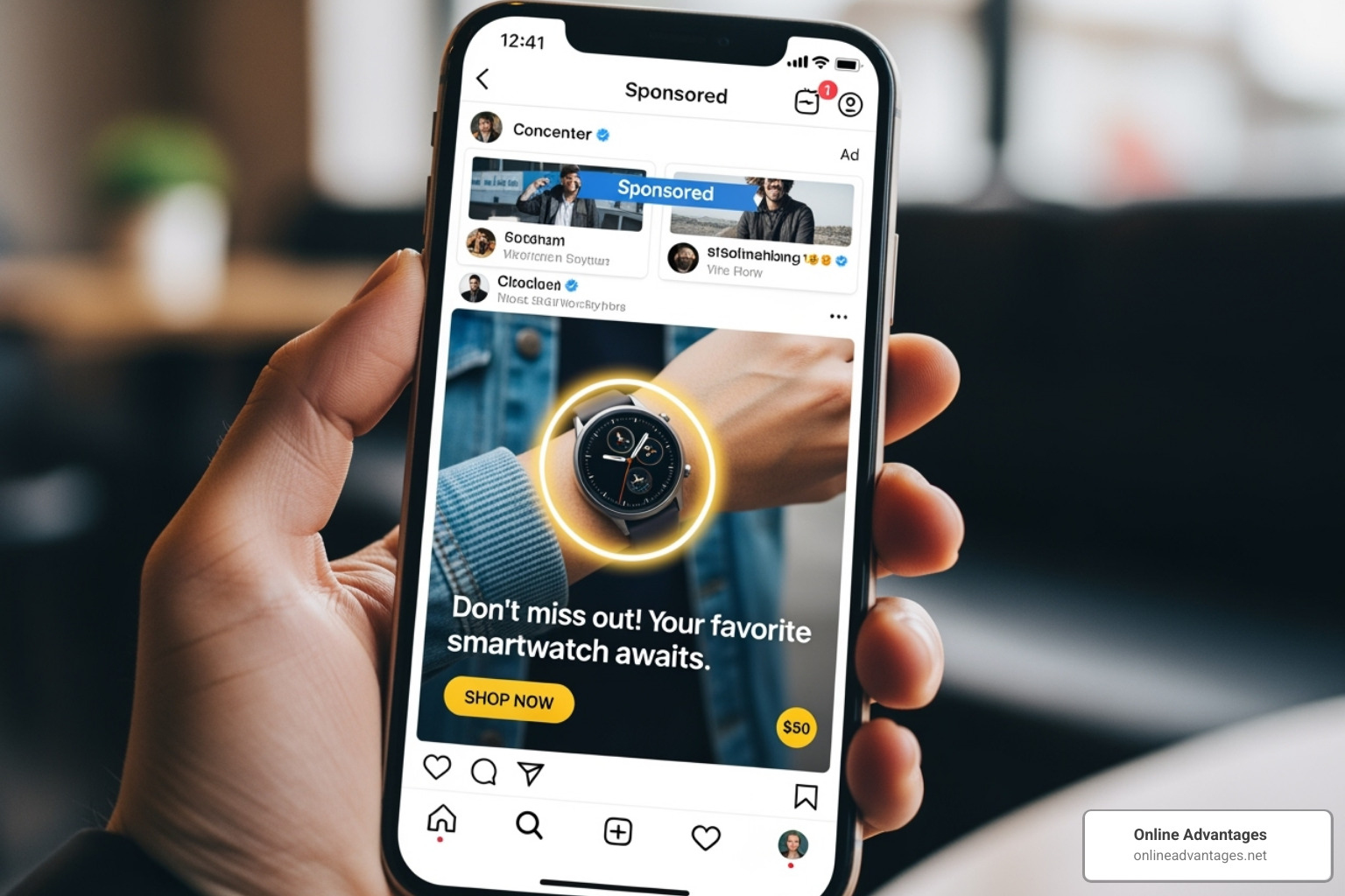 Remarketing ad on a social media feed - Increase online sales