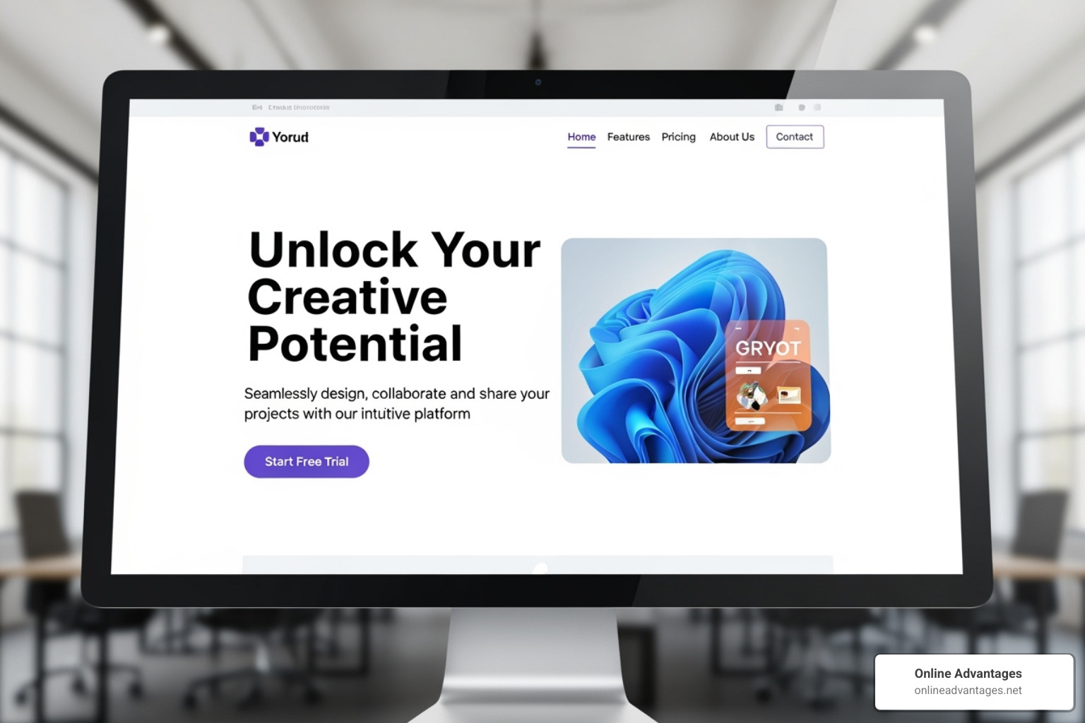 Website homepage with a clear value proposition - Increase online sales