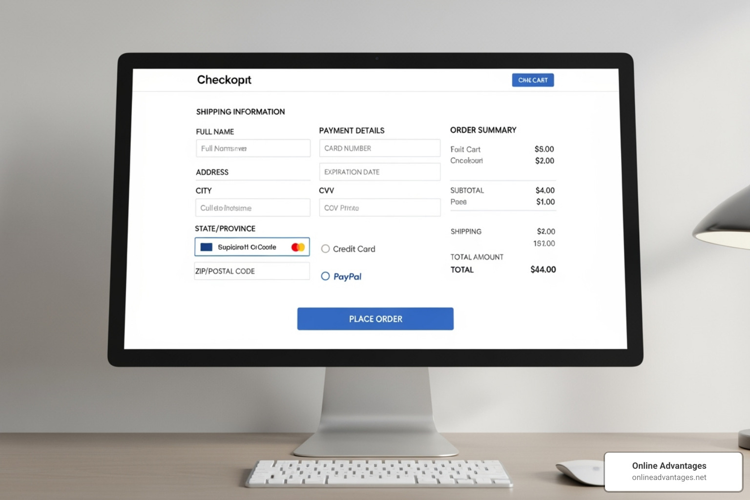 Streamlined, one-page checkout - Increase online sales