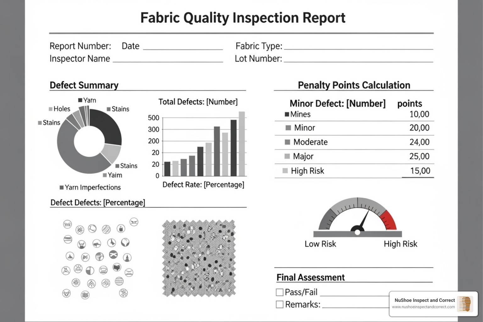 a 4-point system inspection report showing defect calculations - fabric quality inspection a 4-point system inspection report showing defect calculations - fabric quality inspection