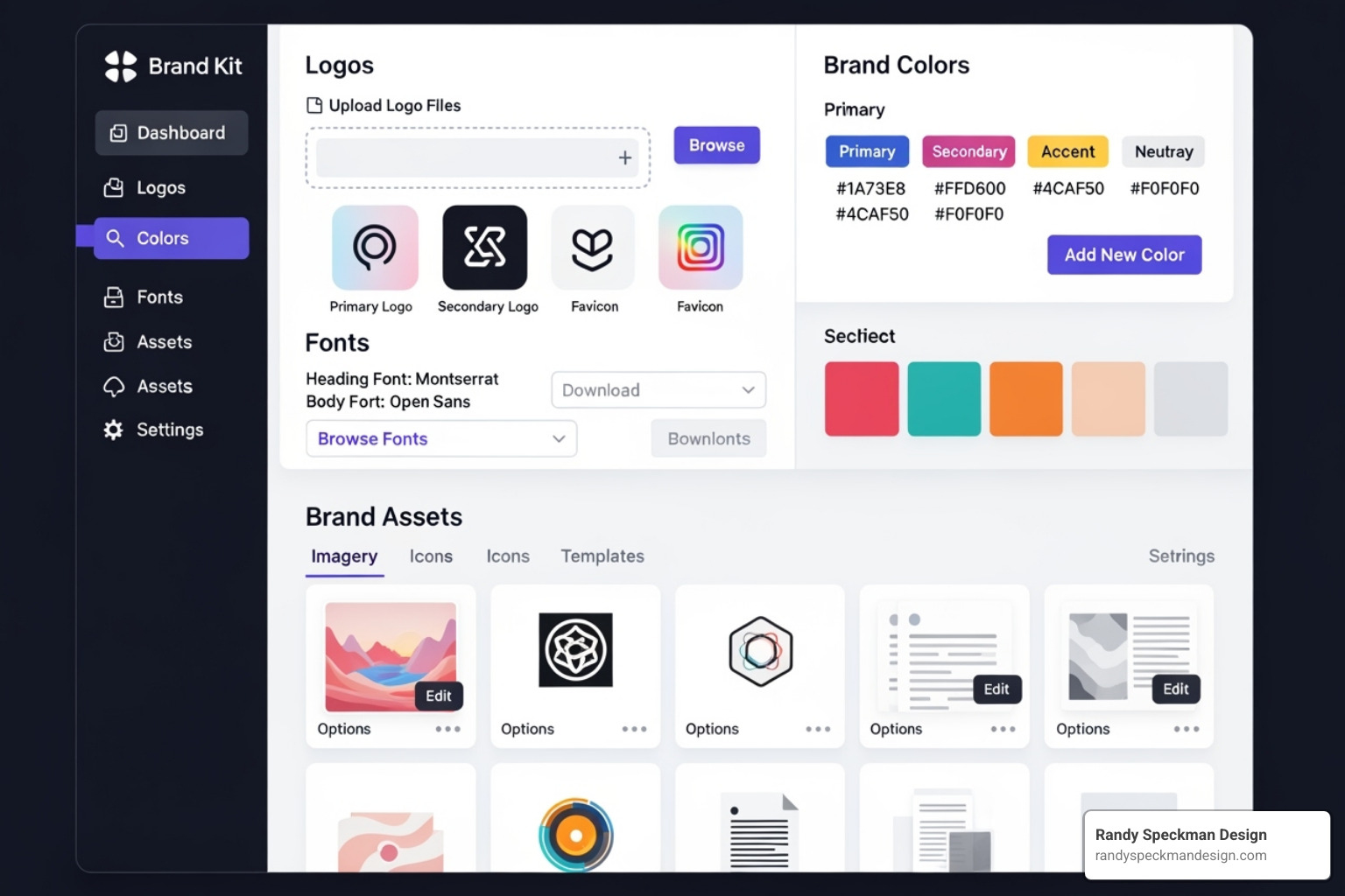 Brand Kit Interface - designing print materials that rock your digital branding