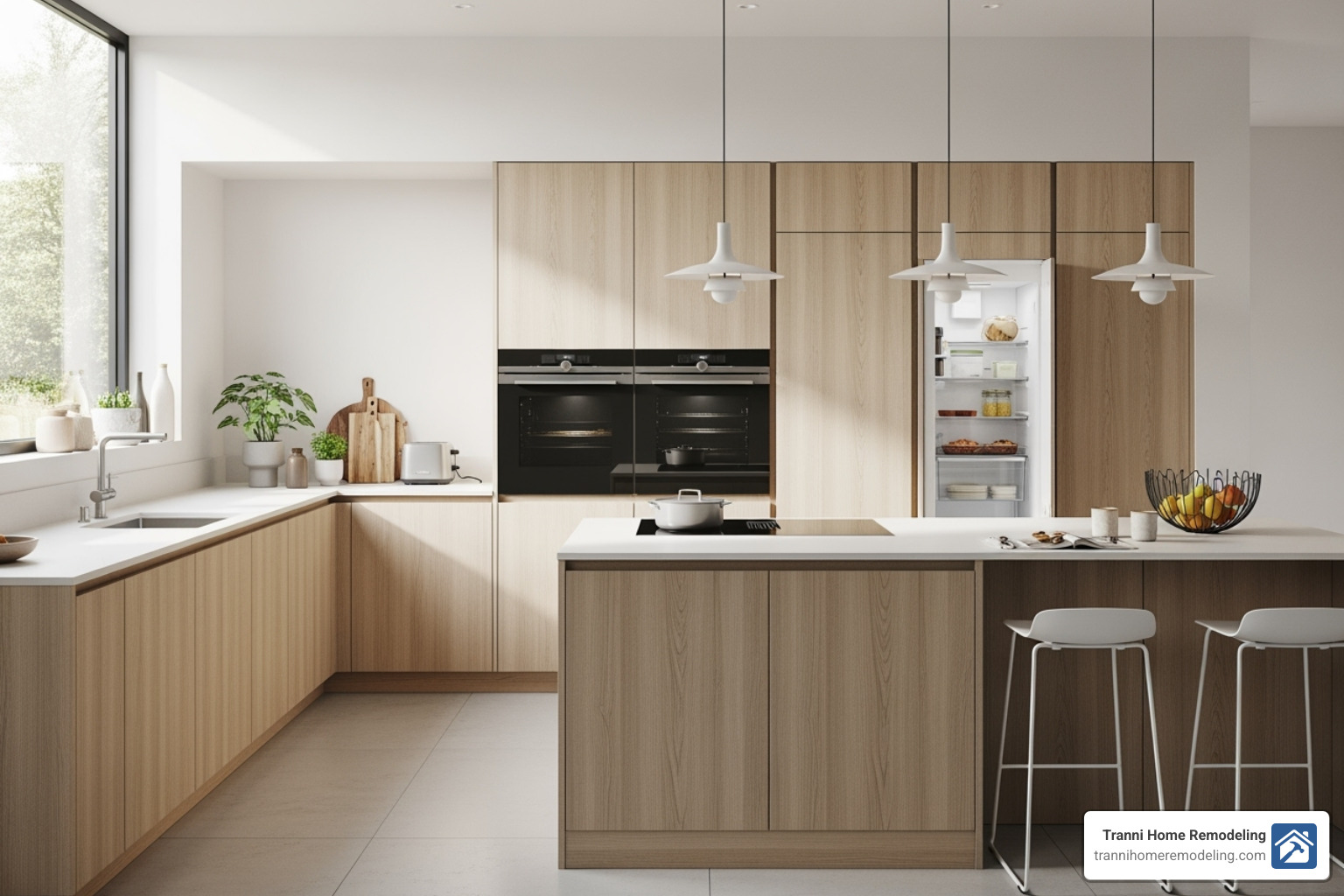 Modern kitchen featuring smart appliances and sustainable wood cabinetry - Kitchen and Bath Remodeling MA Modern kitchen featuring smart appliances and sustainable wood cabinetry - Kitchen and Bath Remodeling MA