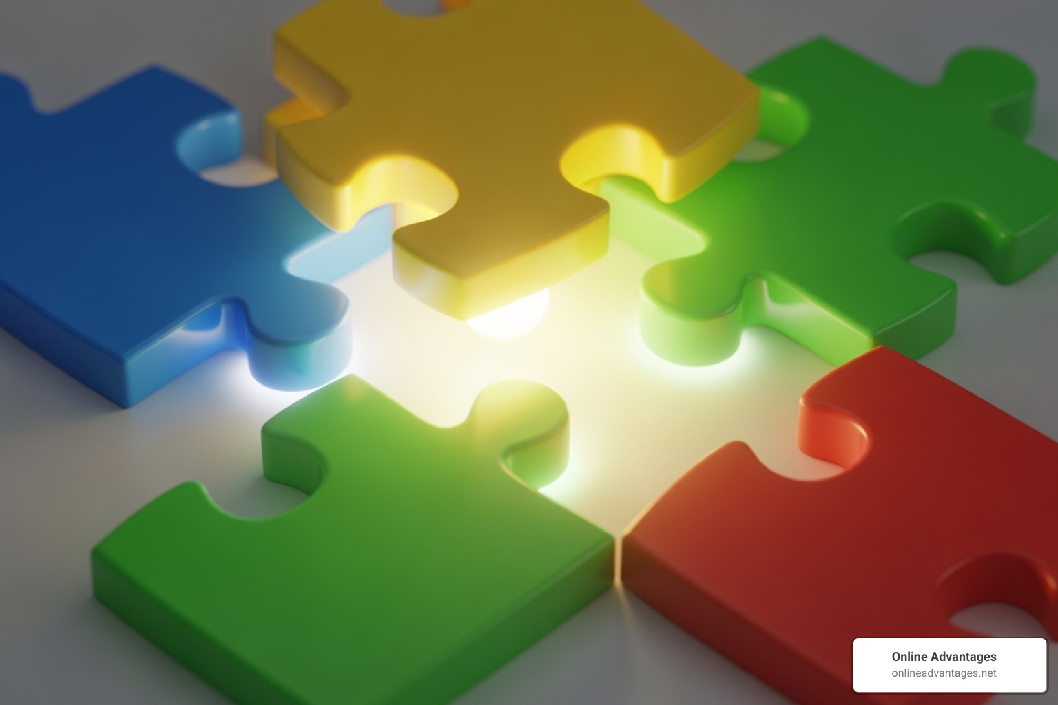puzzle pieces labeled with different marketing benefits like 'Reach', 'ROI', and 'Engagement' coming together - Digital marketing help