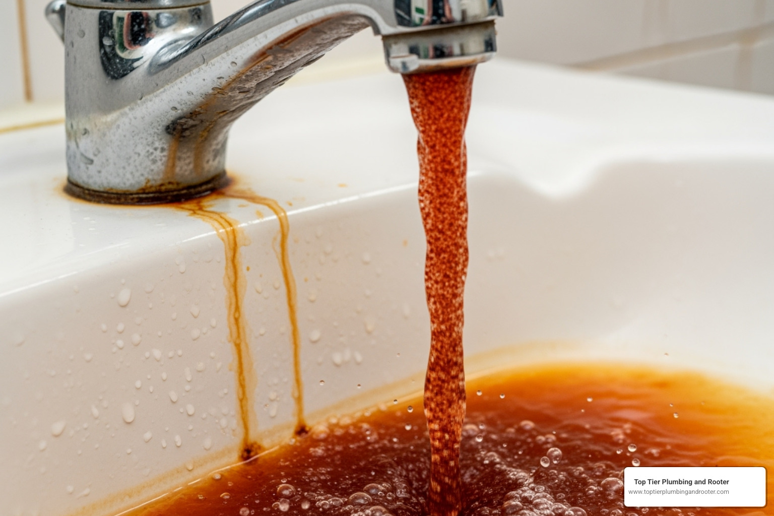 discolored, rusty water coming from a faucet - broken water heater fix discolored, rusty water coming from a faucet - broken water heater fix