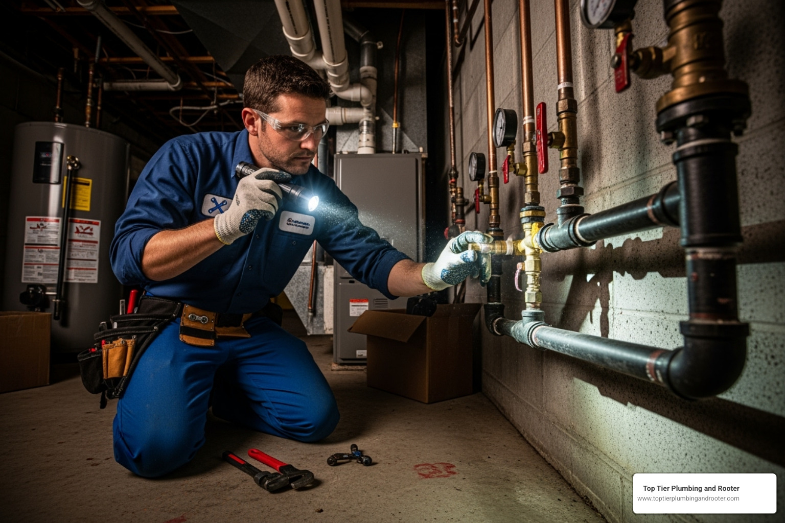 A professional plumber inspecting a gas line, highlighting the importance of expert intervention - gas line cap A professional plumber inspecting a gas line, highlighting the importance of expert intervention - gas line cap