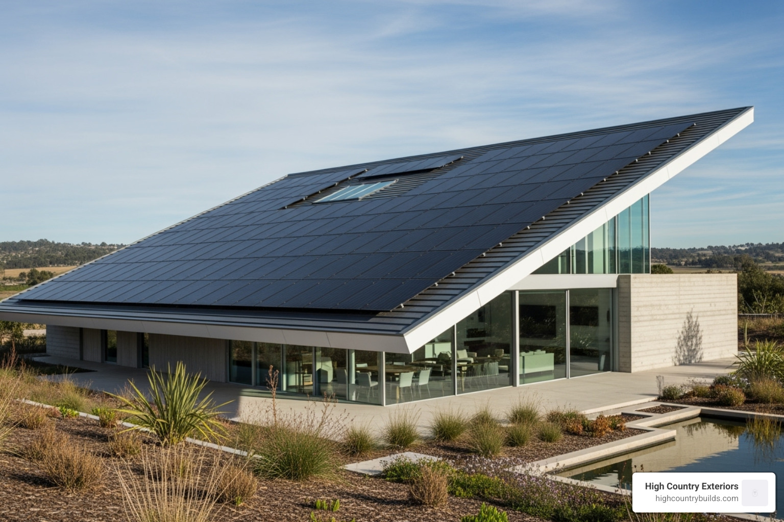 An energy-efficient roof with solar panels and a modern design - Roofing financing options An energy-efficient roof with solar panels and a modern design - Roofing financing options