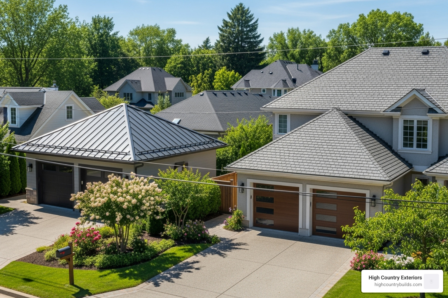 stylish metal and asphalt shingle garage roofs - asbestos garage roof replacement