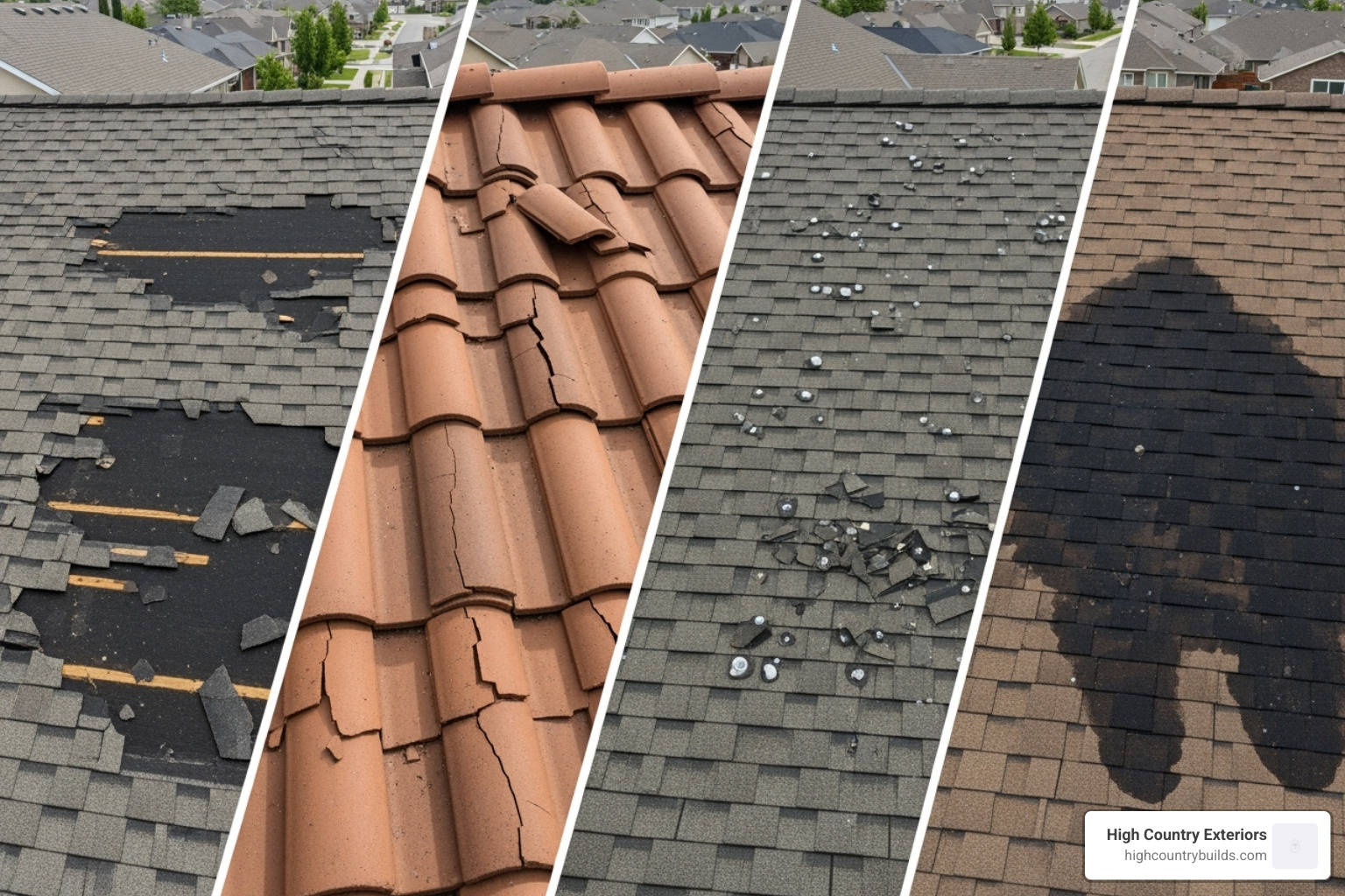gallery of roof damage captured by drone - drone roof inspections near me