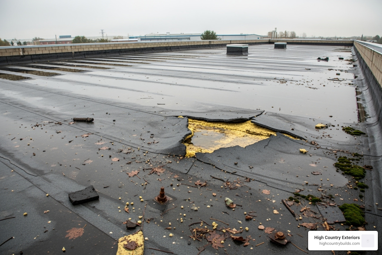 commercial roof damage - commercial roof damage